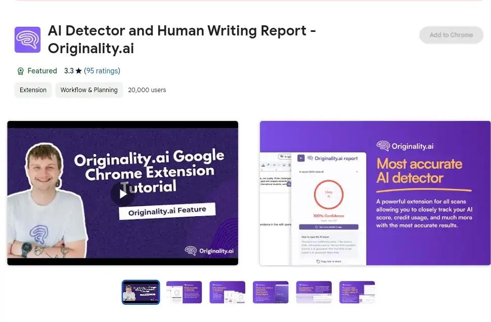Originality AI chrome Extension