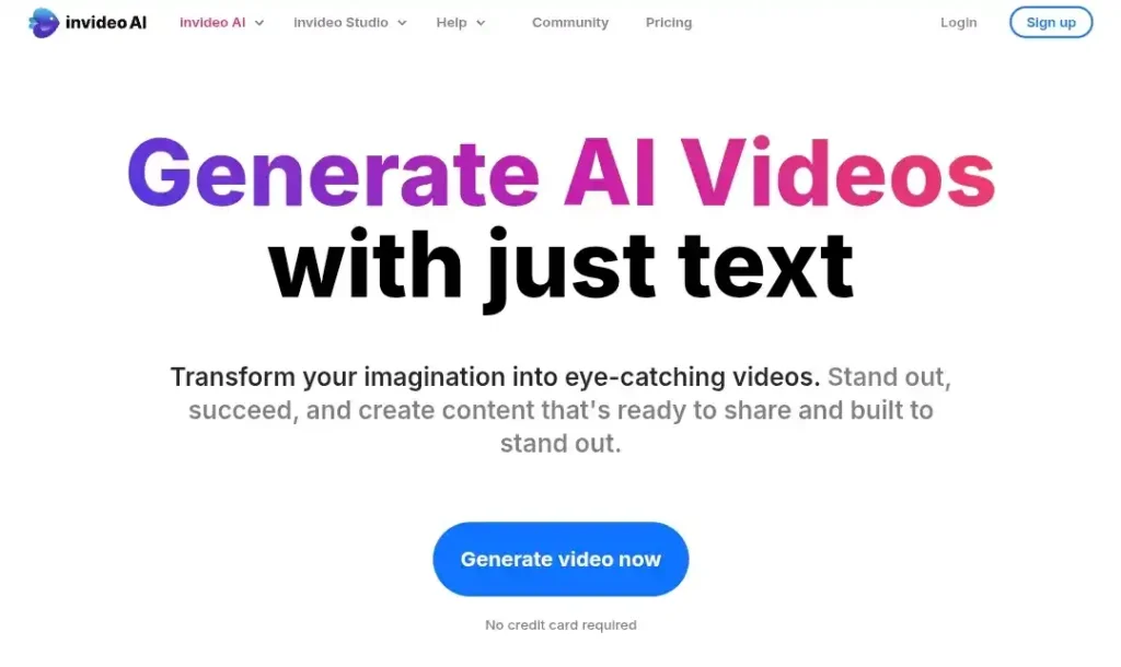Invideo Ai generate AI video with just text