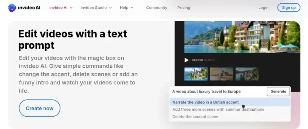 Invideo Ai edit video with just text