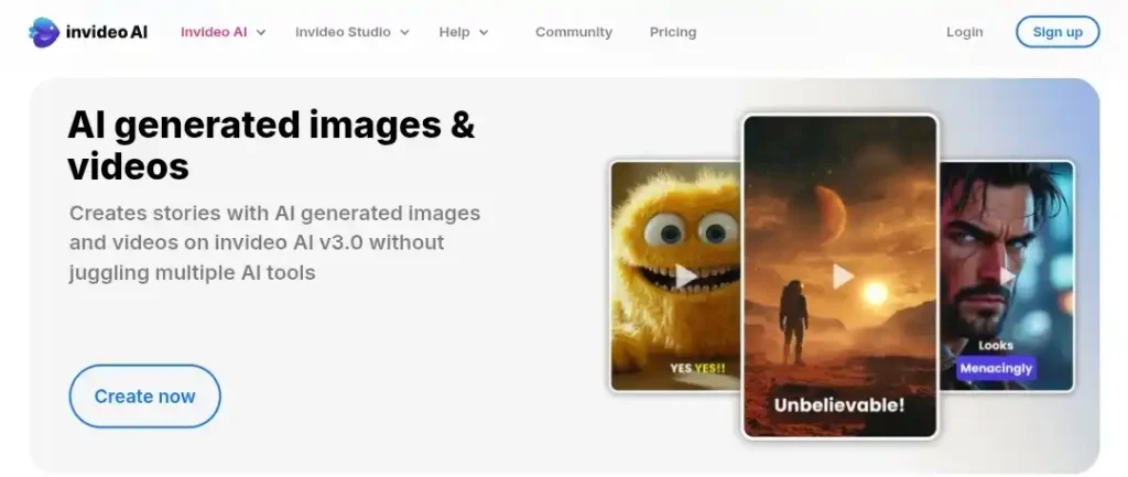 Invideo Ai AI generated images and videos