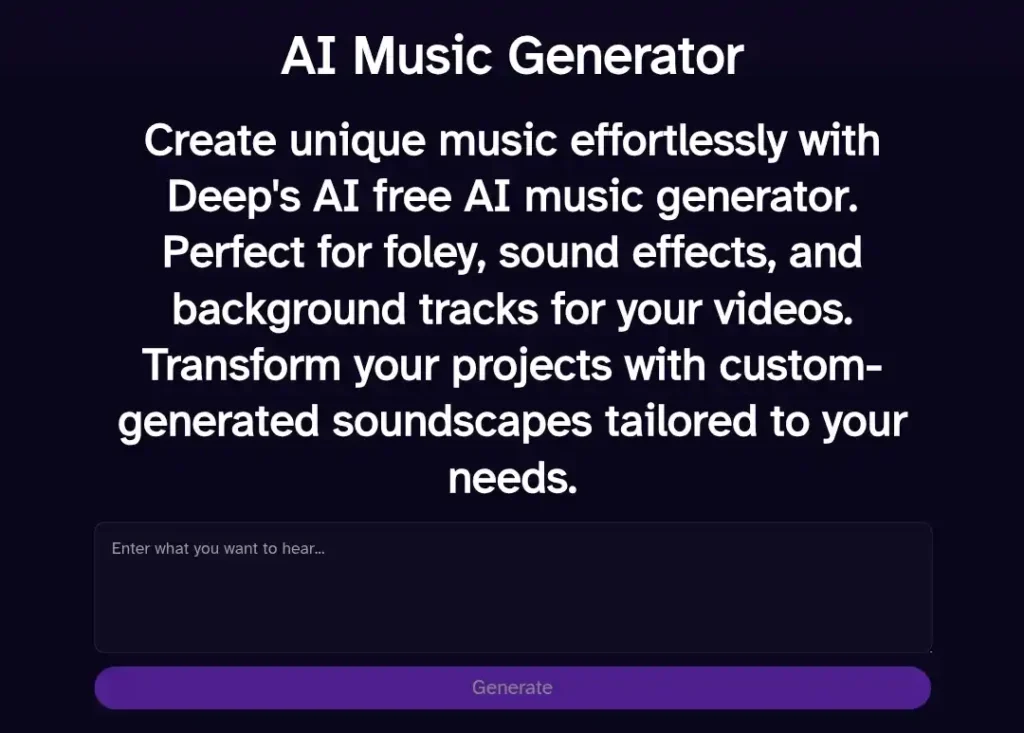 Deep AI music generator